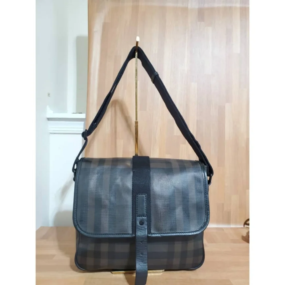 Authentic Burberry Smoked Check Messenger Bag